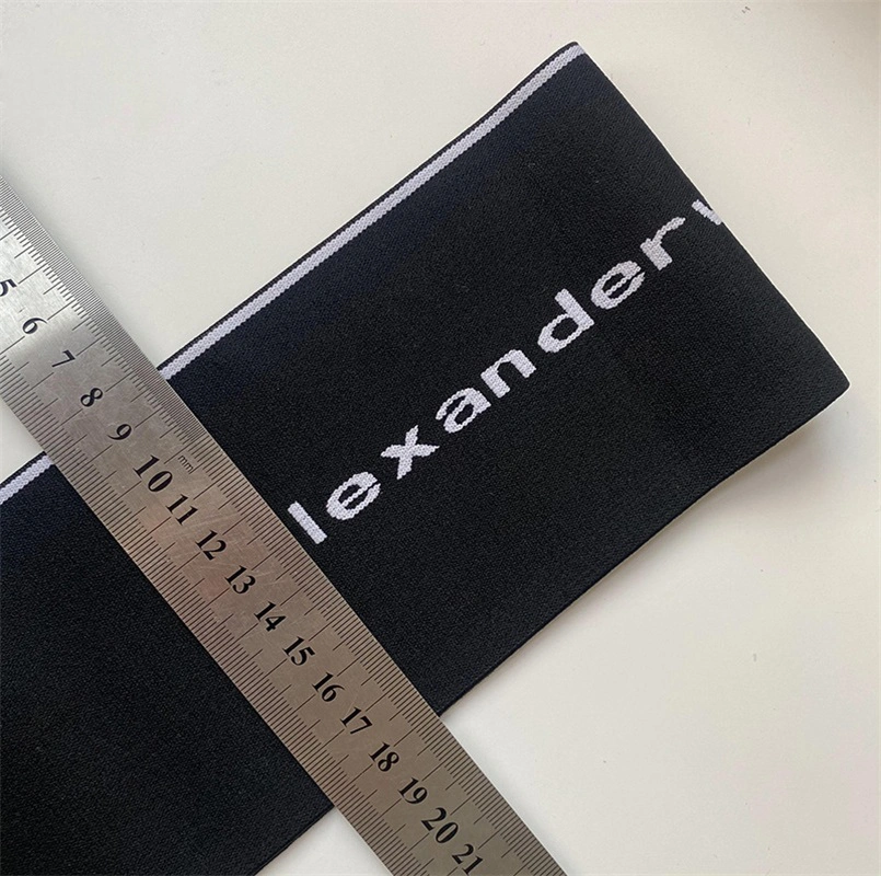 Customs Logo Nylon Computer Pes PA Ea Elastic Belt English Jacquard Trouser Belt Band Elastic Th8090