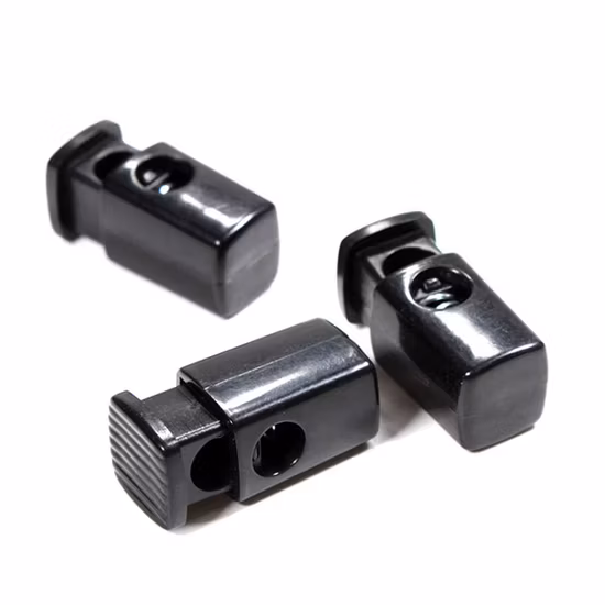 Cerraduras de cable personalizadas de fábrica, tope de resorte final, topes de palanca, cierre de resorte de plástico, bloqueo de cable para sudaderas con capucha, cordón de cordón