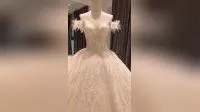 Vestidos de novia con mangas 3/4, vestido de novia personalizado de organza y tul con corpiño de encaje de talla grande Ya109