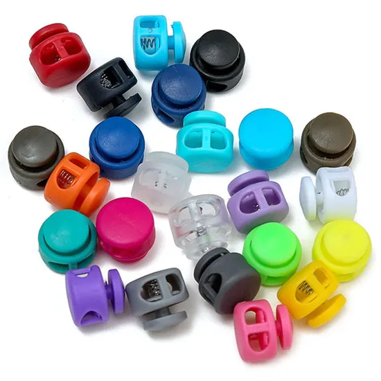 El barril negro plástico al por mayor de los tapones de la primavera alterna la cerradura elástico del cordón